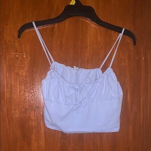 SKY AND SPARROW Ruched Womens baby blue Crop Cami